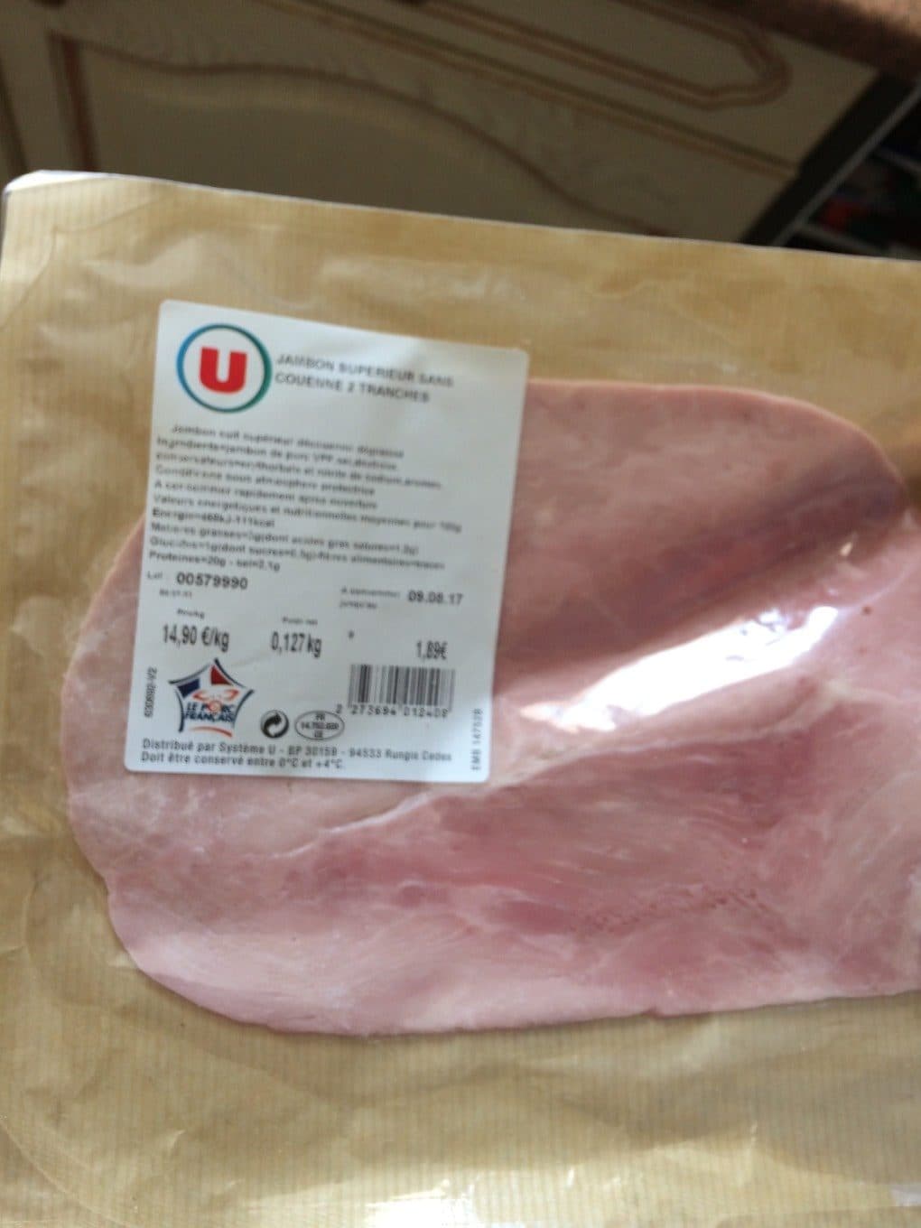 U Jambon supérieur sans couenne packshot