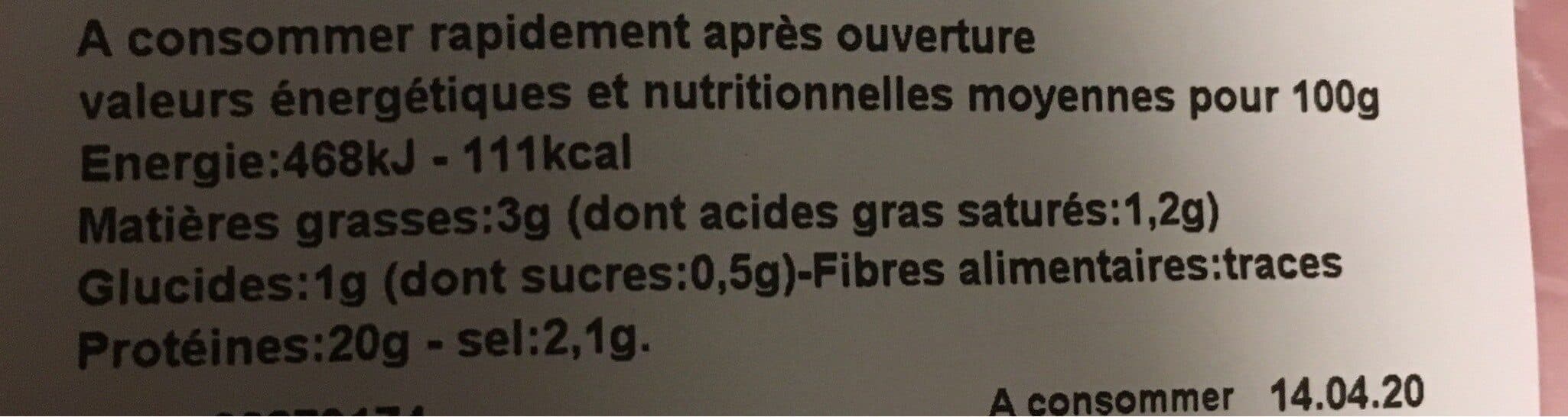 U Jambon superieur sans couenne 4 tranches packshot