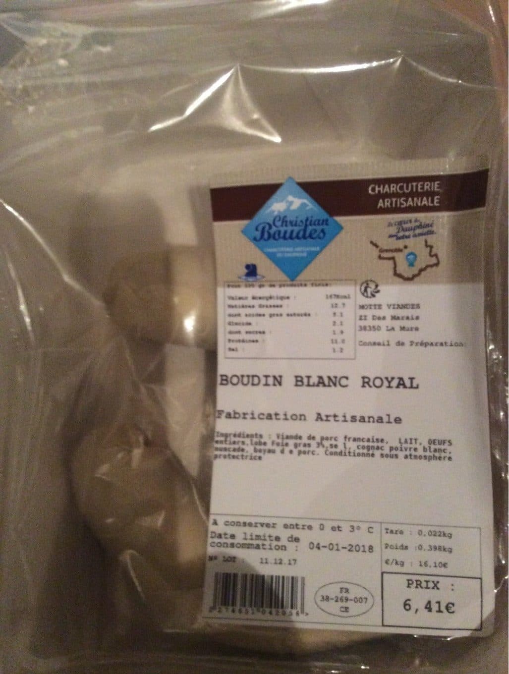 Christian Boudes Boudin blanc royal packshot