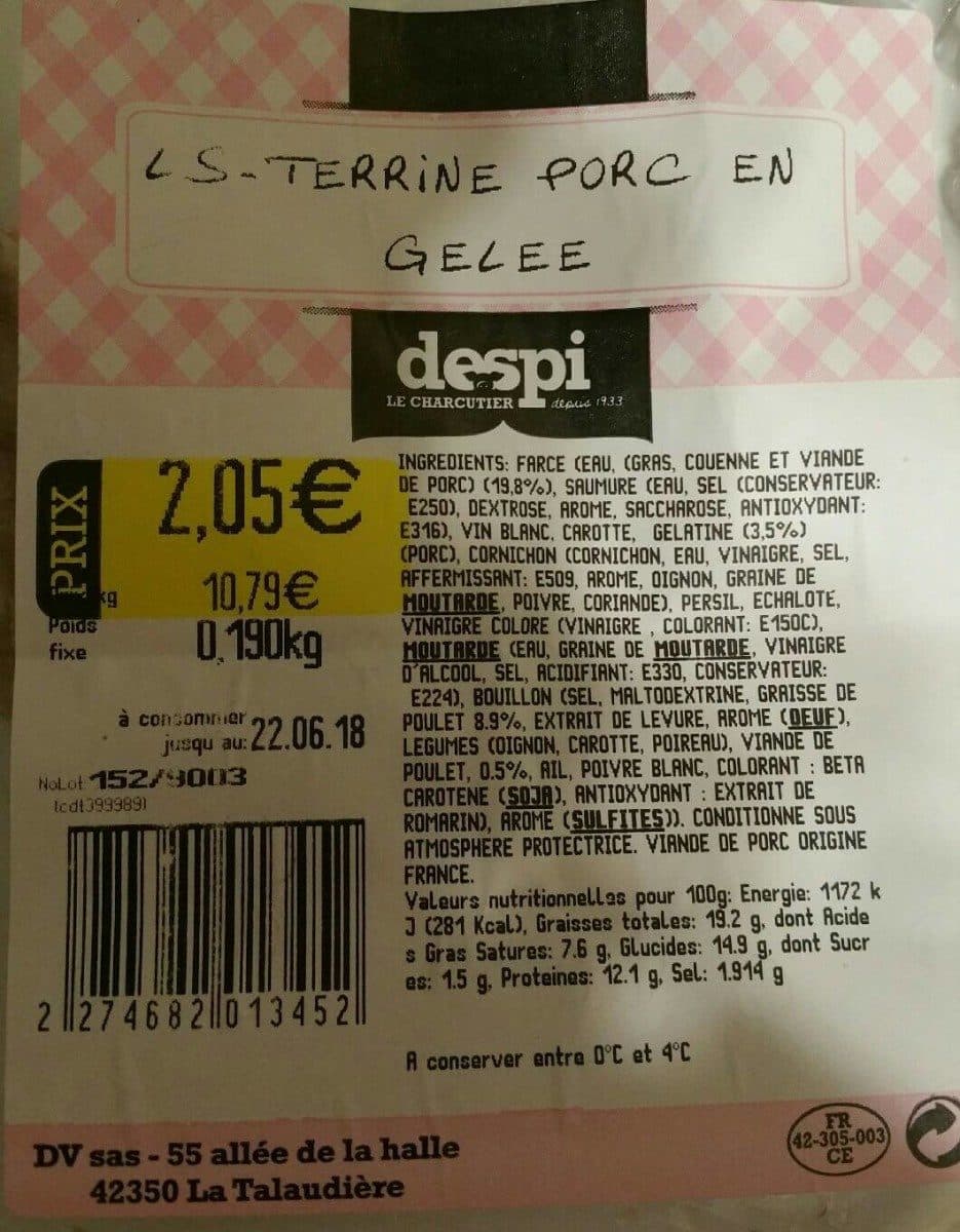 Open Food Facts Terrine porc en gelée packshot