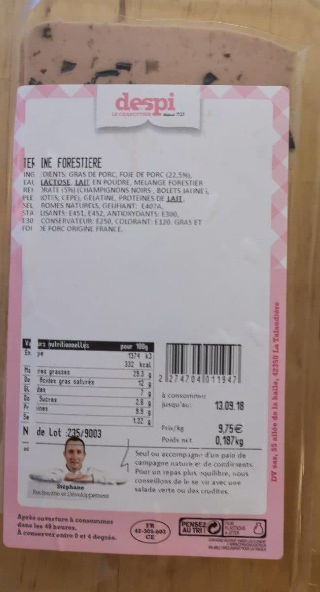 Open Food Facts Terrine forestière packshot