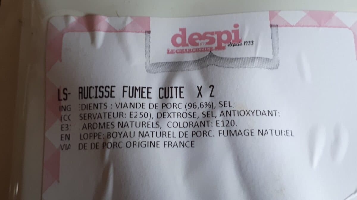 Open Food Facts Saucisse fumée packshot