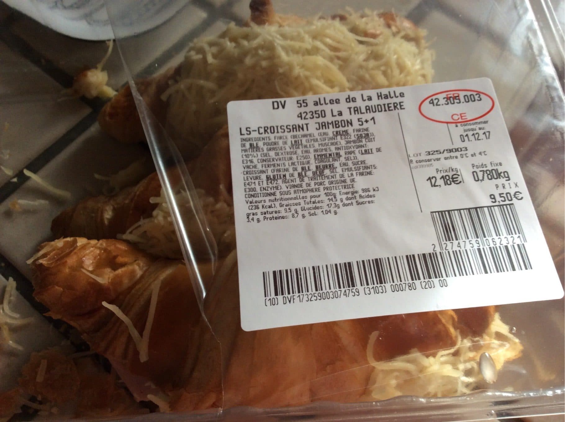 Grand Frais Croissant au jambon packshot