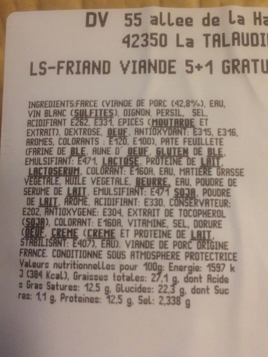 Open Food Facts Friand Viande packshot