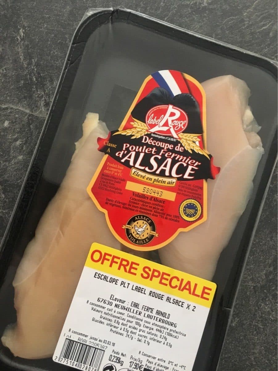 Open Food Facts Escalope Poulet fermier alsace packshot