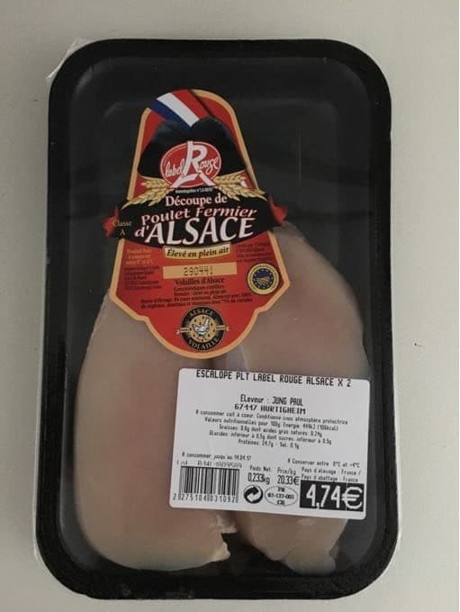 Volailles d'Alsace Filets de poulet fermier d'Alsace packshot