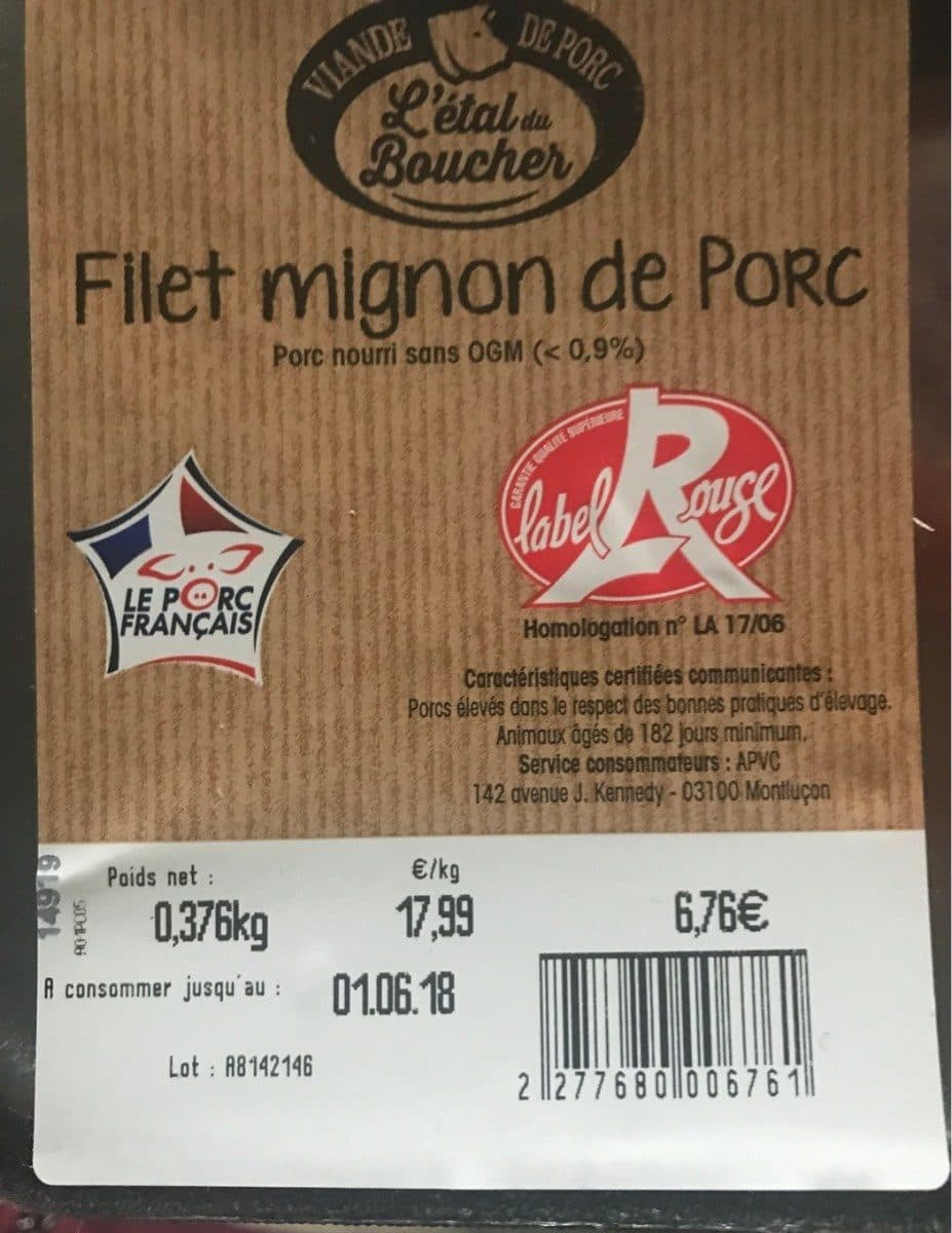 L'Étal du Boucher Filet mignon de porc packshot