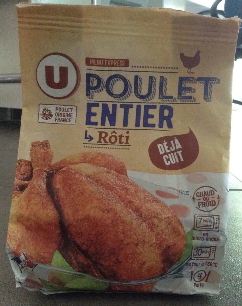 U Poulet entier rôti packshot