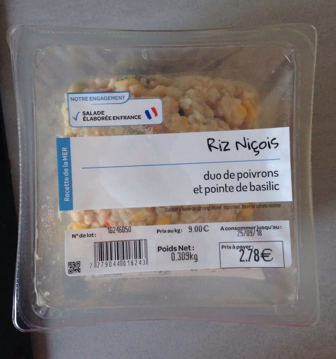 Open Food Facts Riz niçois - Duo de poivrons et pointe de basilic packshot