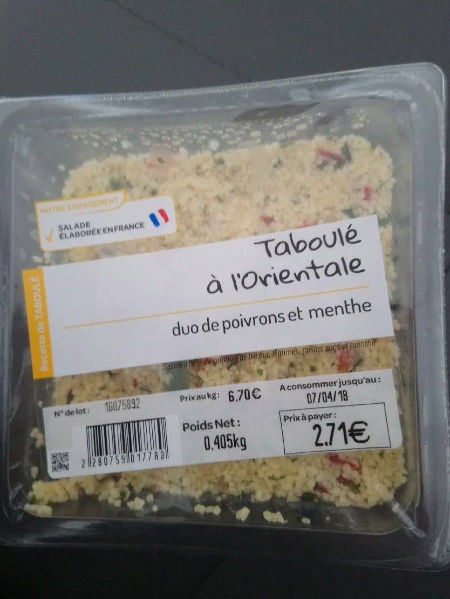Open Food Facts Taboulé à l'orientale packshot