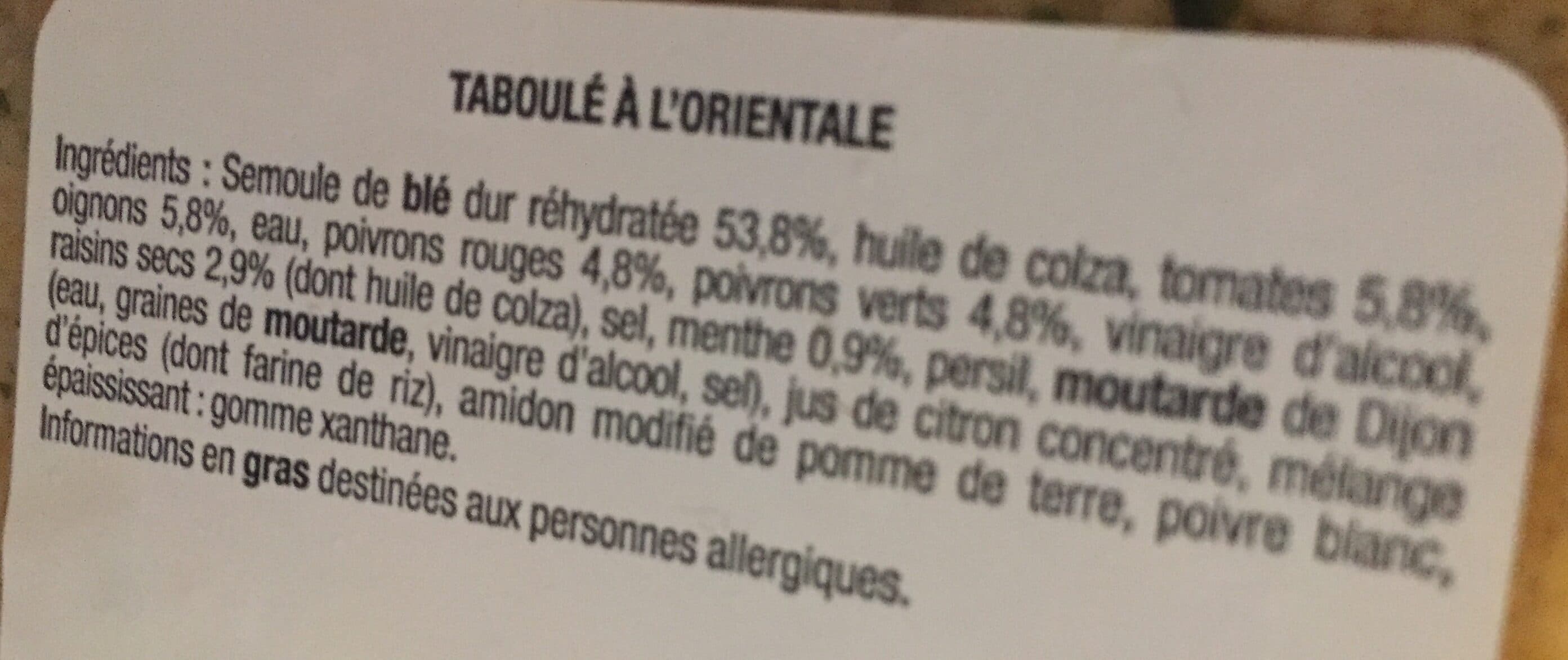 Open Food Facts Taboule a l'orientale packshot