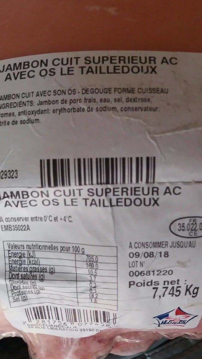Open Food Facts Jambon cuir superieur packshot