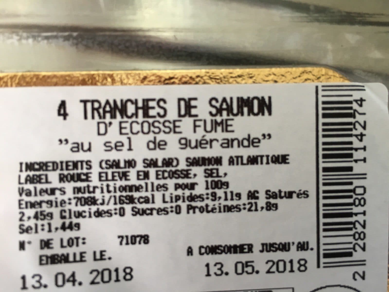 Open Food Facts Saumon fumé packshot