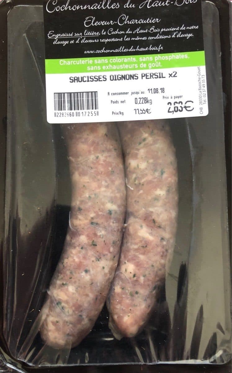 Open Food Facts Saucisses oignons persil packshot