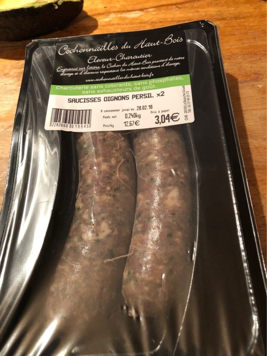 Open Food Facts Saucisses oignons persil packshot