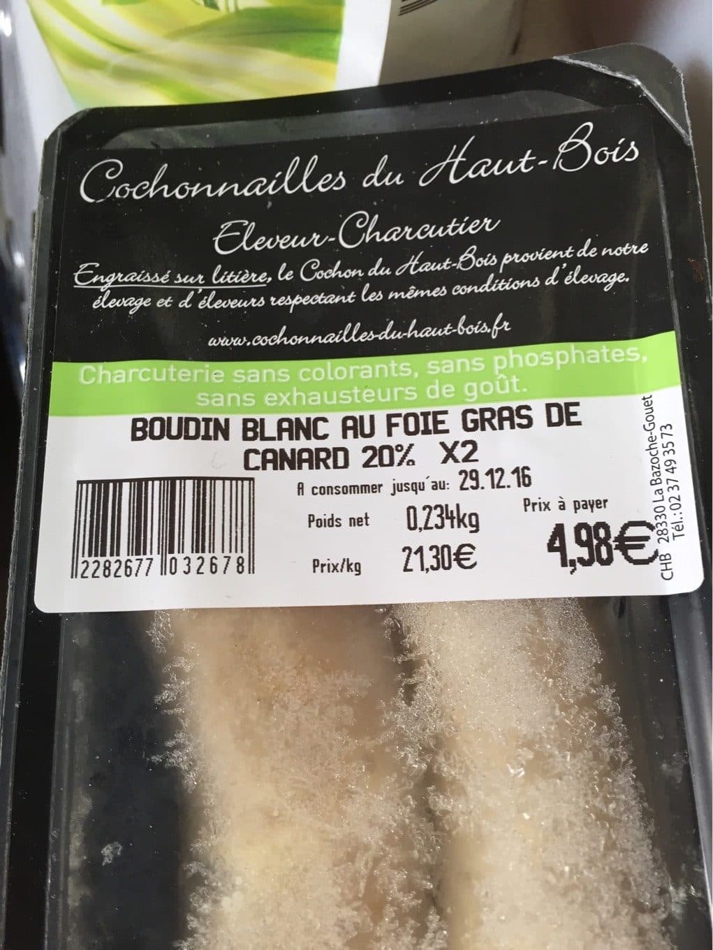 Haut Bois Boudin blanc packshot