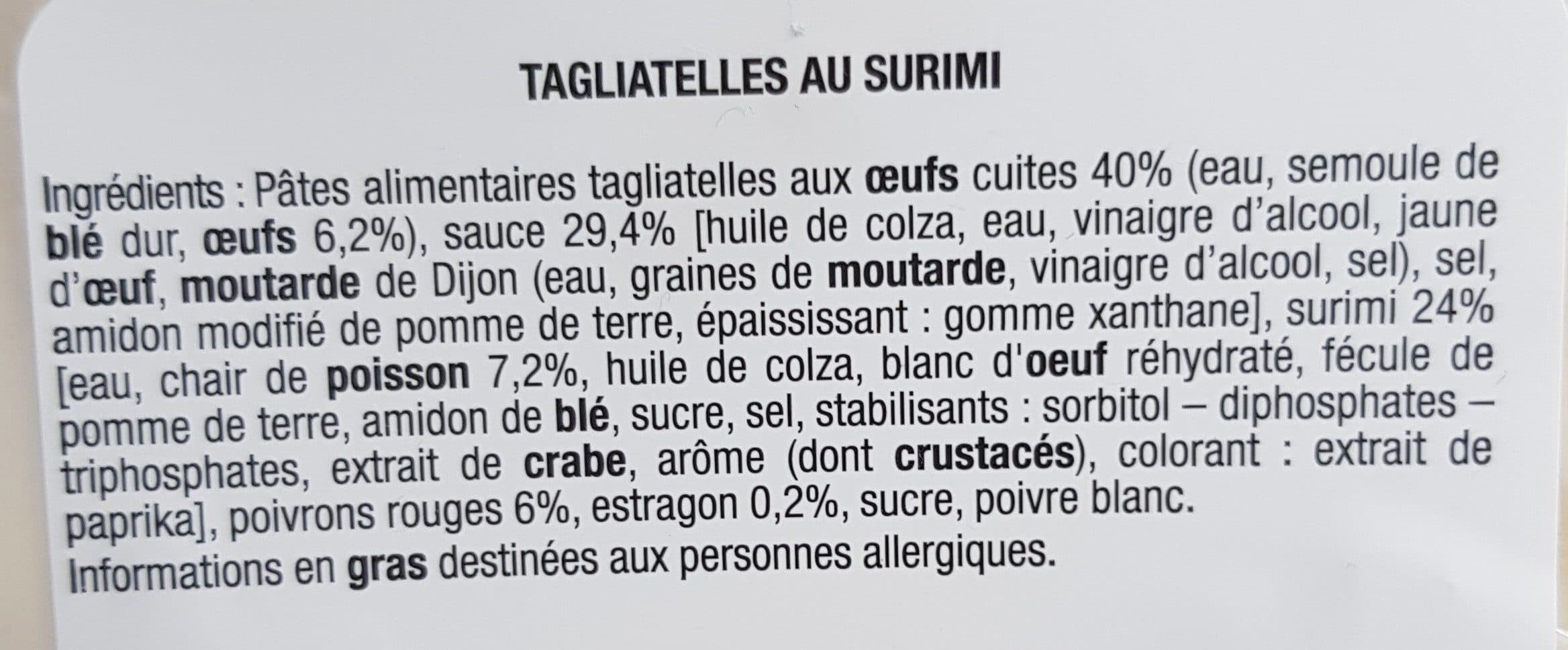 Open Food Facts Tagliatelles au surimi packshot
