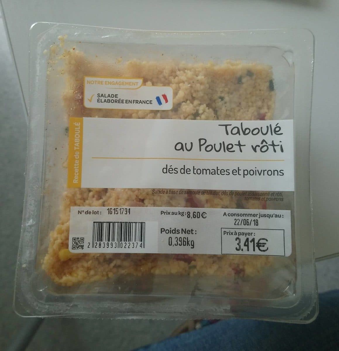 Open Food Facts Taboulé au poulet rôti packshot