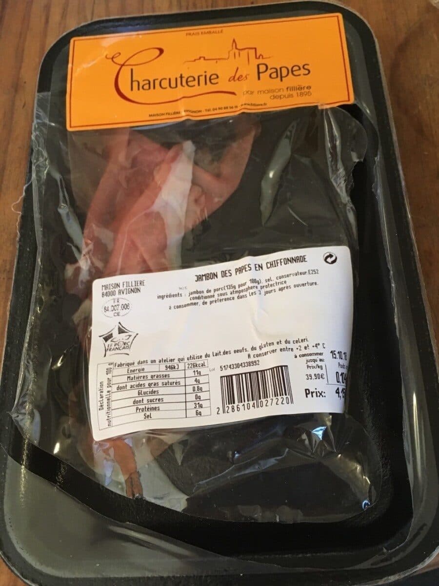 Open Food Facts Jambon des Papes en chiffonades packshot