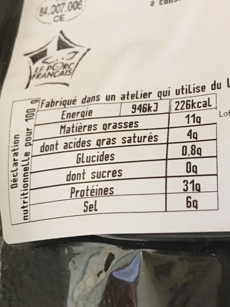 Open Food Facts Jambon des Papes en chiffonades packshot
