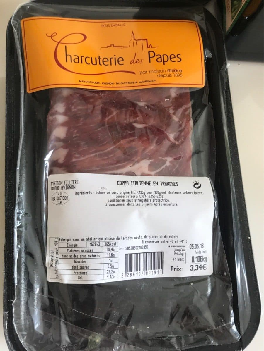 Open Food Facts Coppa italienne en tranches packshot