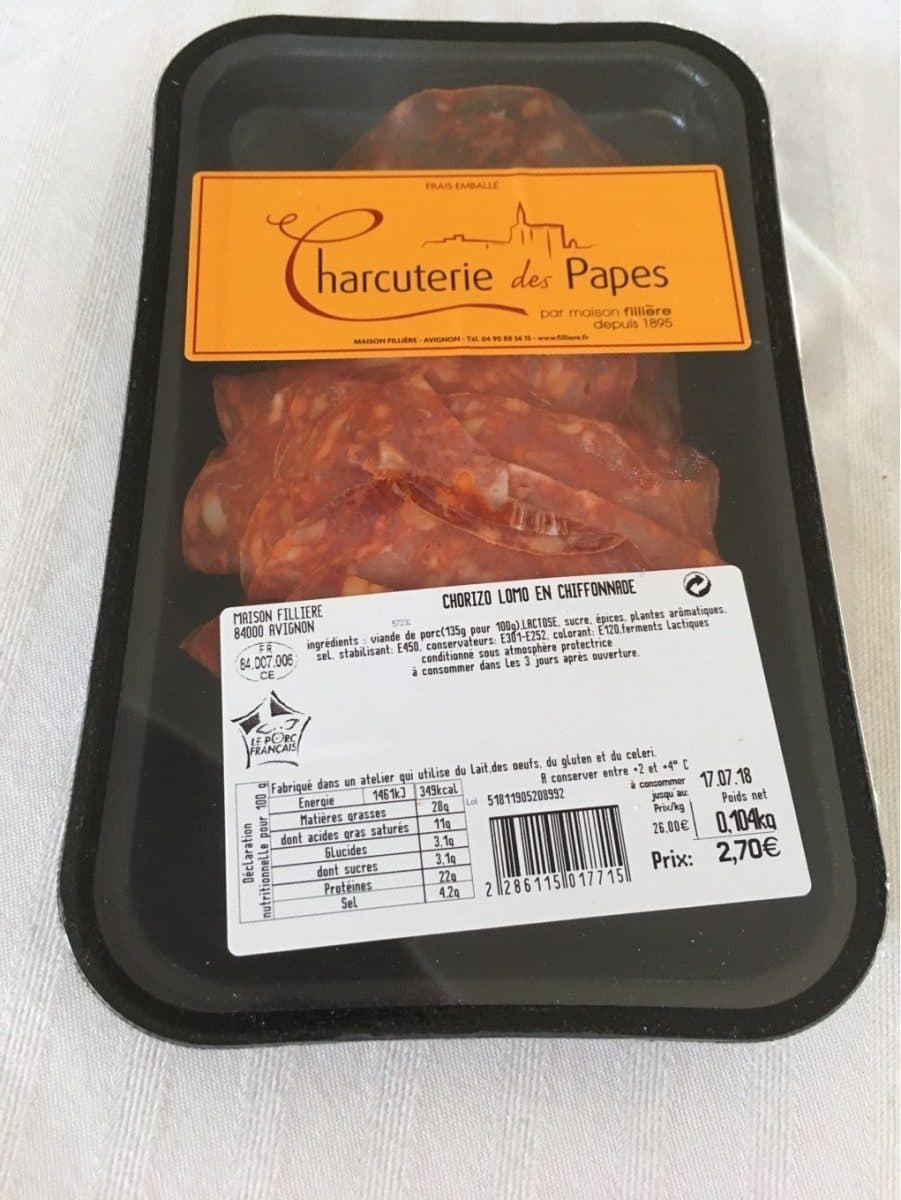 Open Food Facts Chorizo Lomo en chiffonnade packshot
