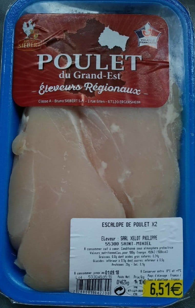 Open Food Facts Escalope de poulet packshot