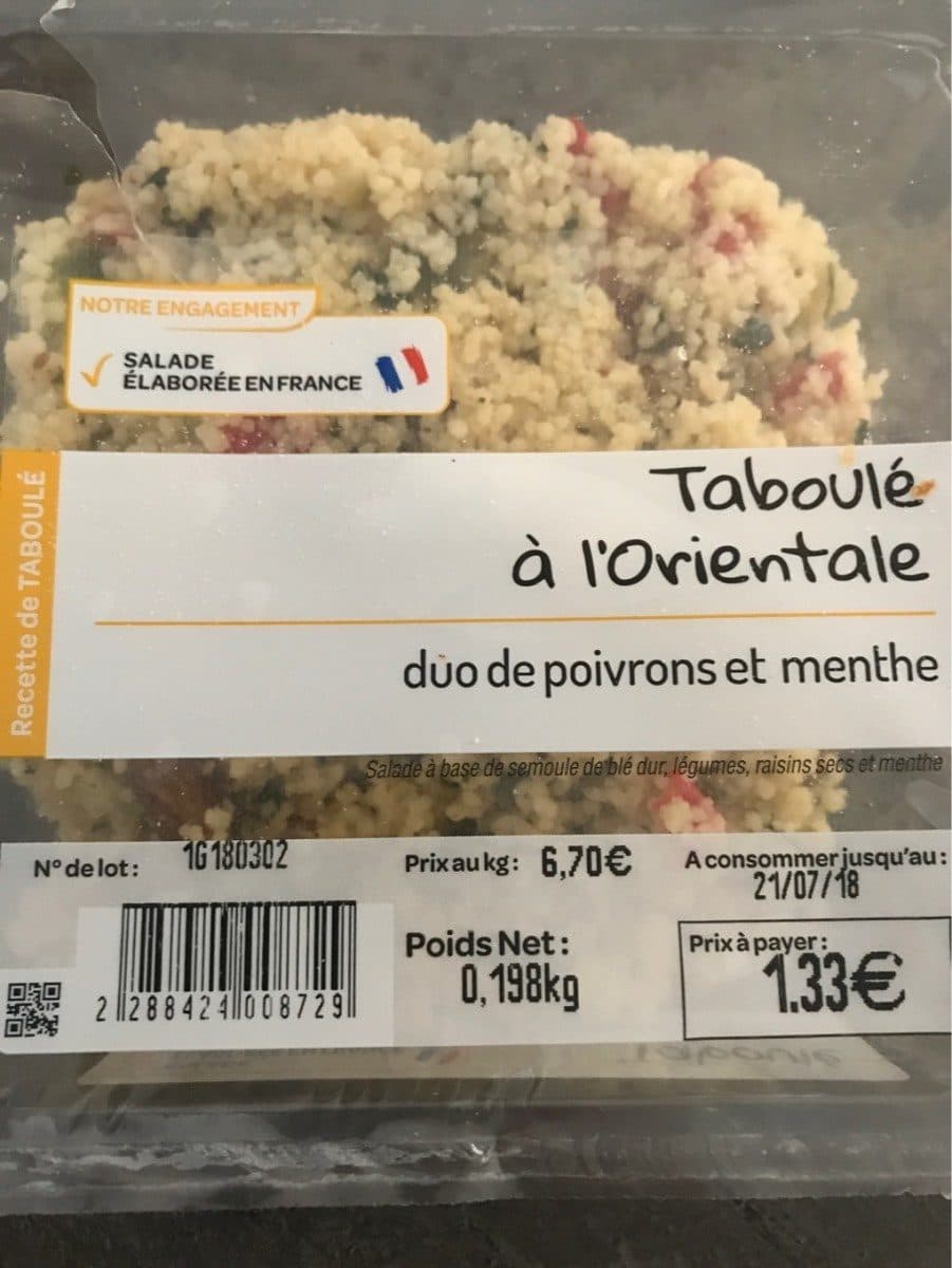Open Food Facts Taboulé à l'orientale packshot