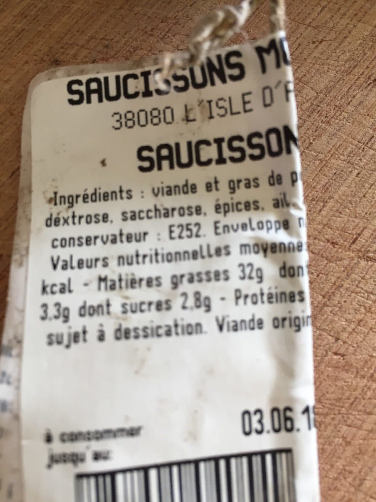 Open Food Facts Saucisson pur porc packshot