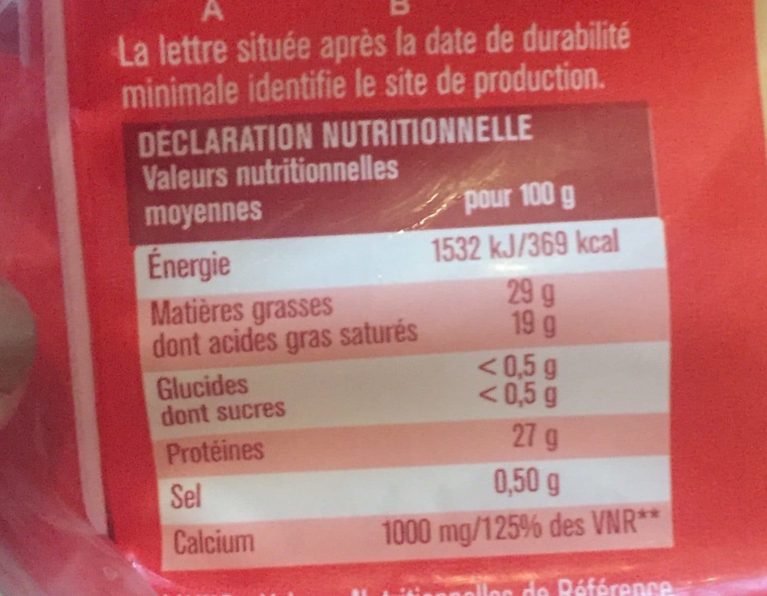 Open Food Facts Étoile d'or emmental français packshot