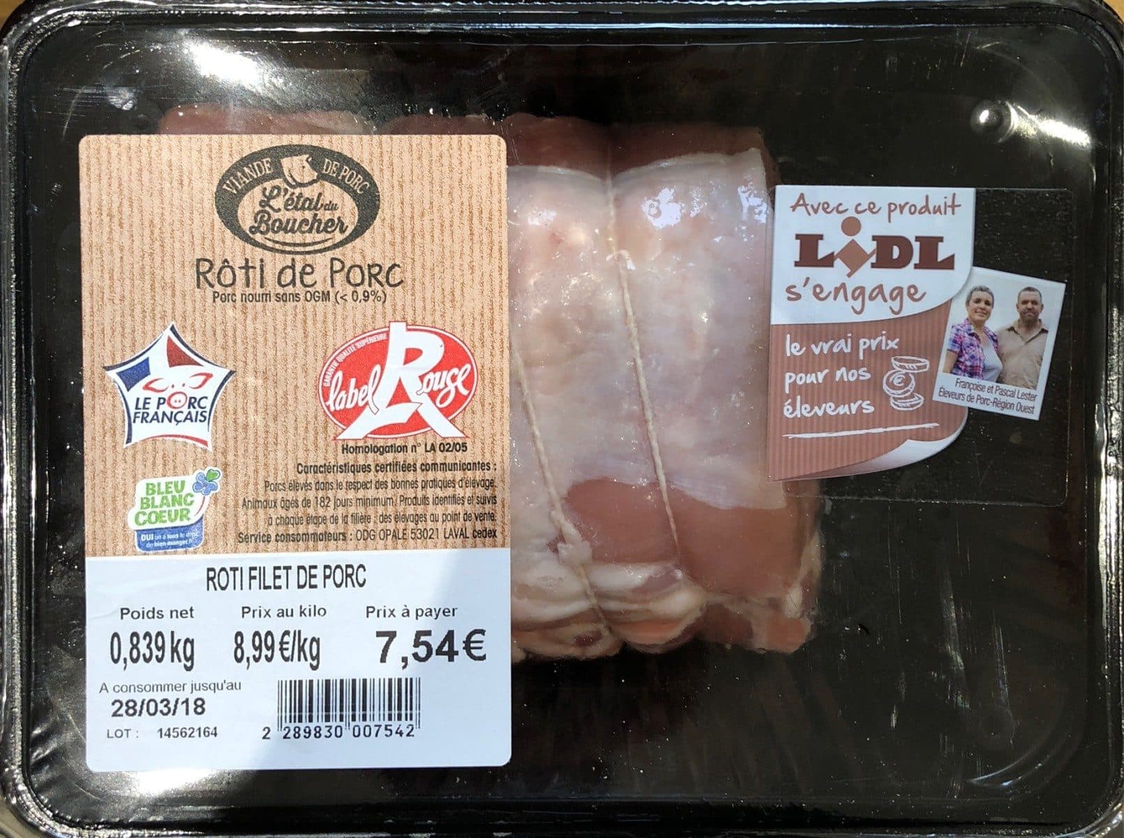 L'étal du boucher Rôti filet de porc packshot