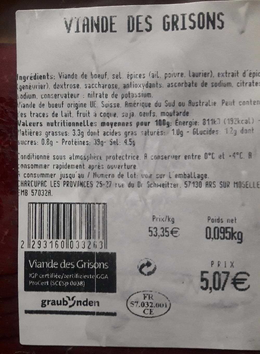 Graubunden Viande des grisons packshot