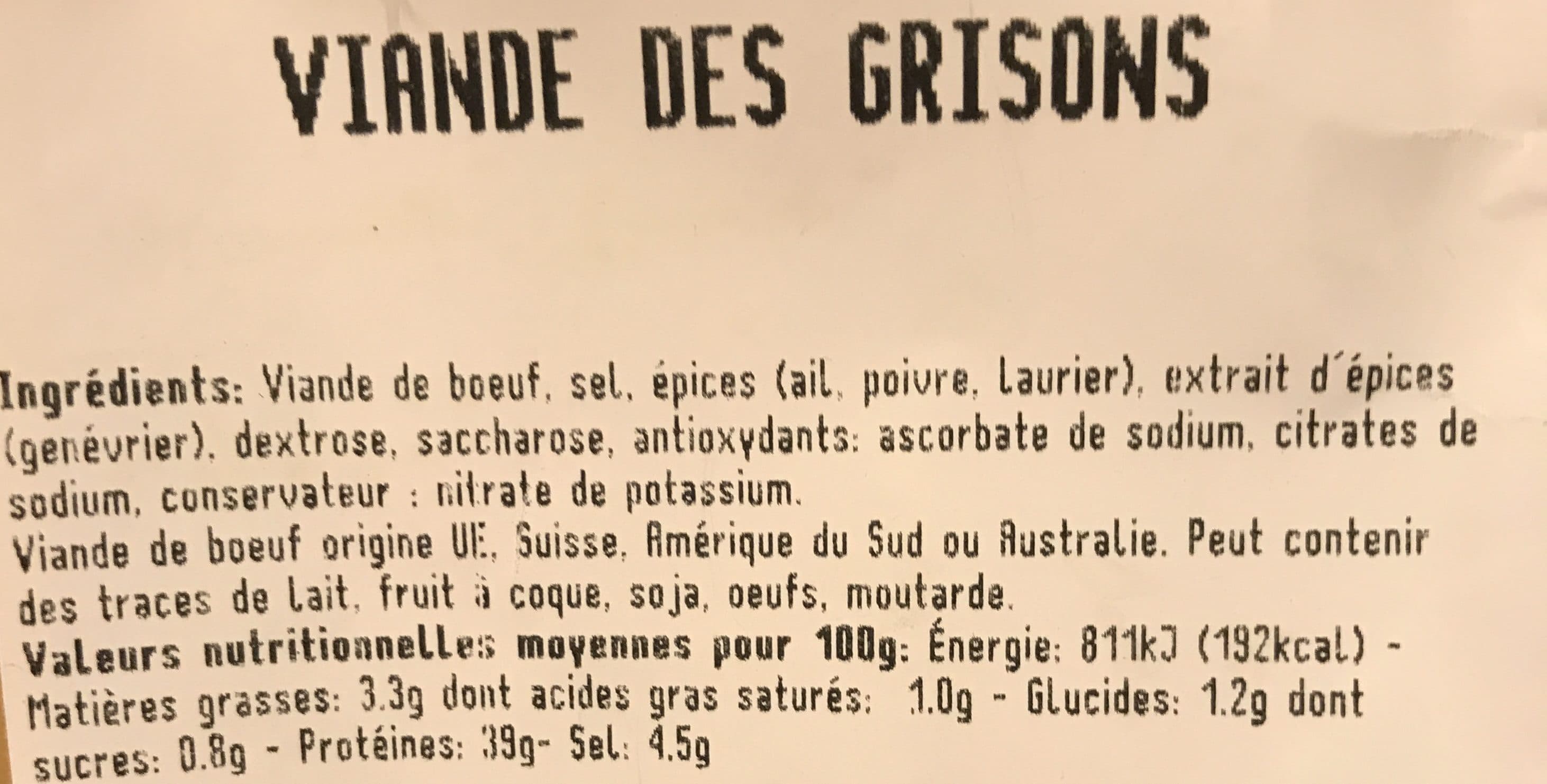 Graubanden Viande des grisons packshot