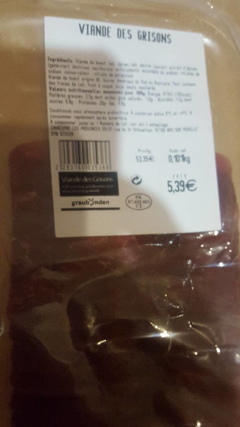 Graub Viande des grisons packshot