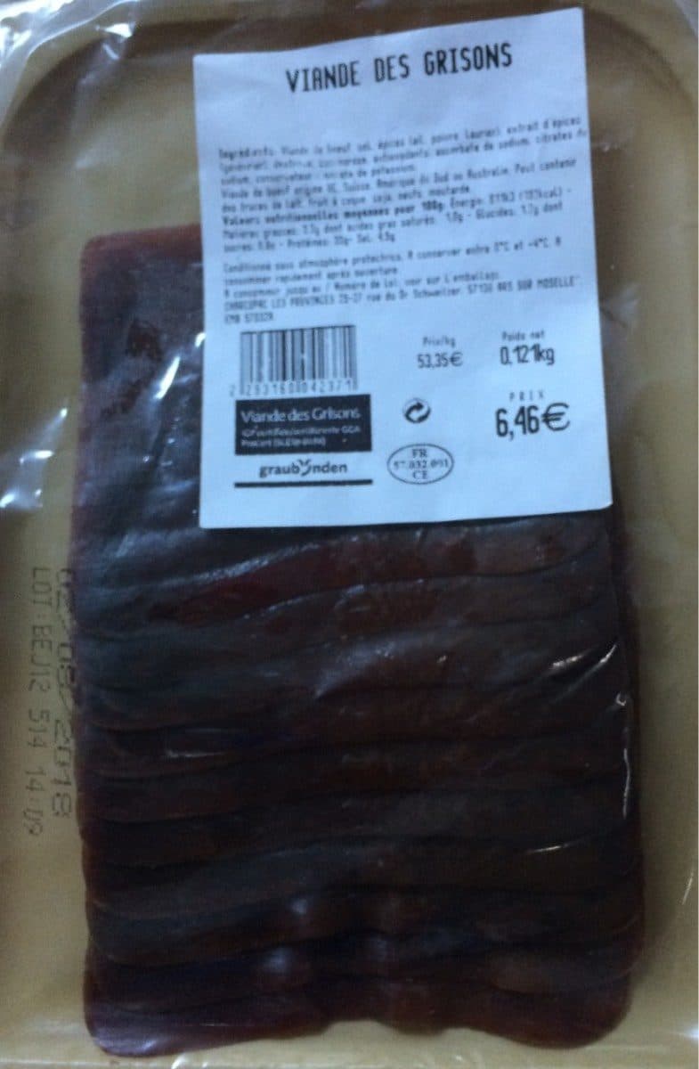 Open Food Facts Viande des grisons packshot