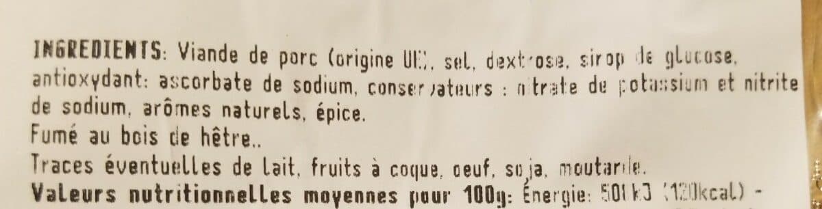 Open Food Facts Filet de Bacon fumé packshot