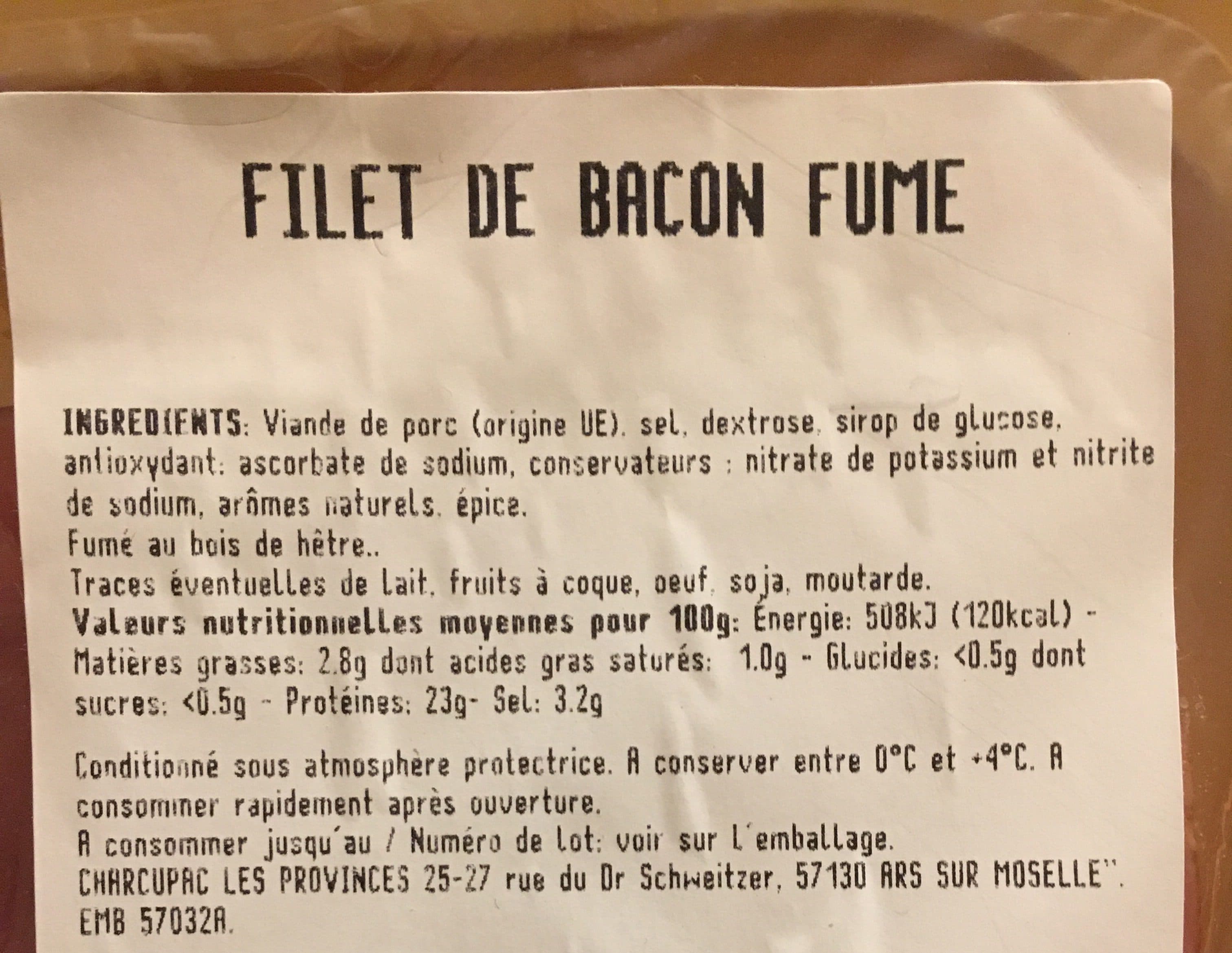Super u Filet de bacon fumé packshot