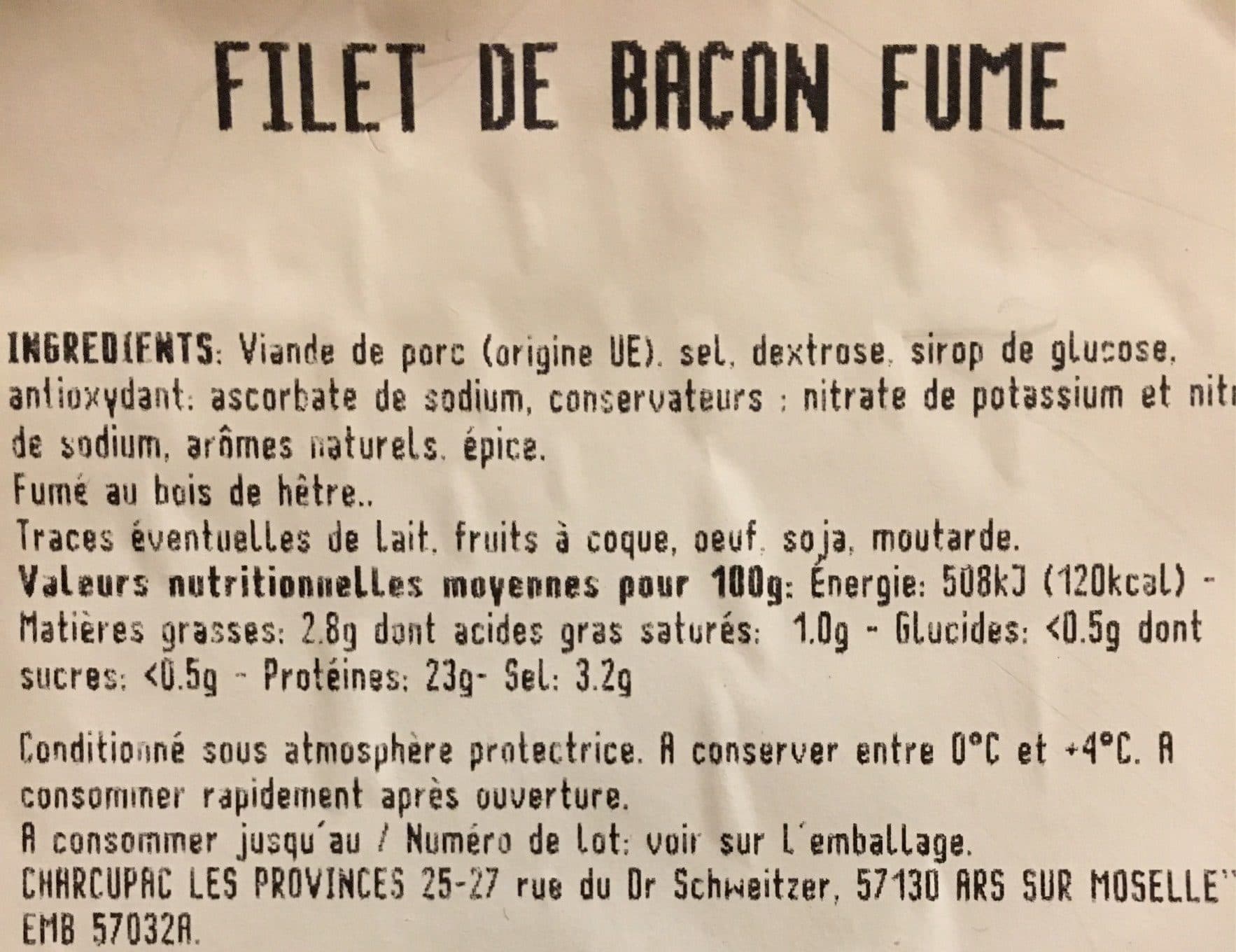 Super u Filet de bacon fumé packshot