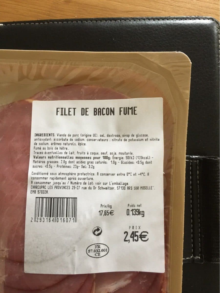 Open Food Facts Filet de bacon fume packshot