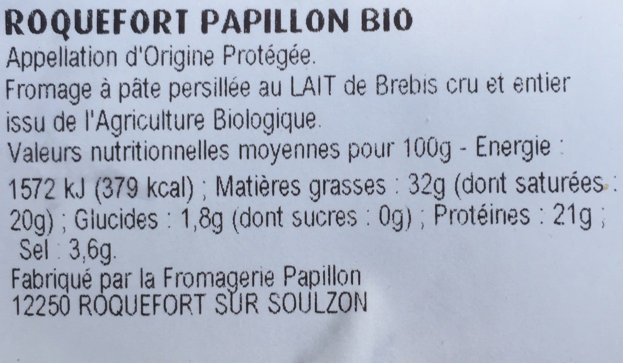 Open Food Facts Roquefort papillon packshot