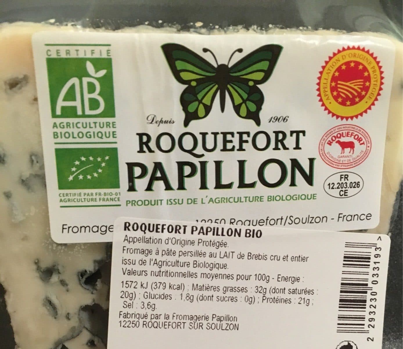 Papillon Roquefort packshot