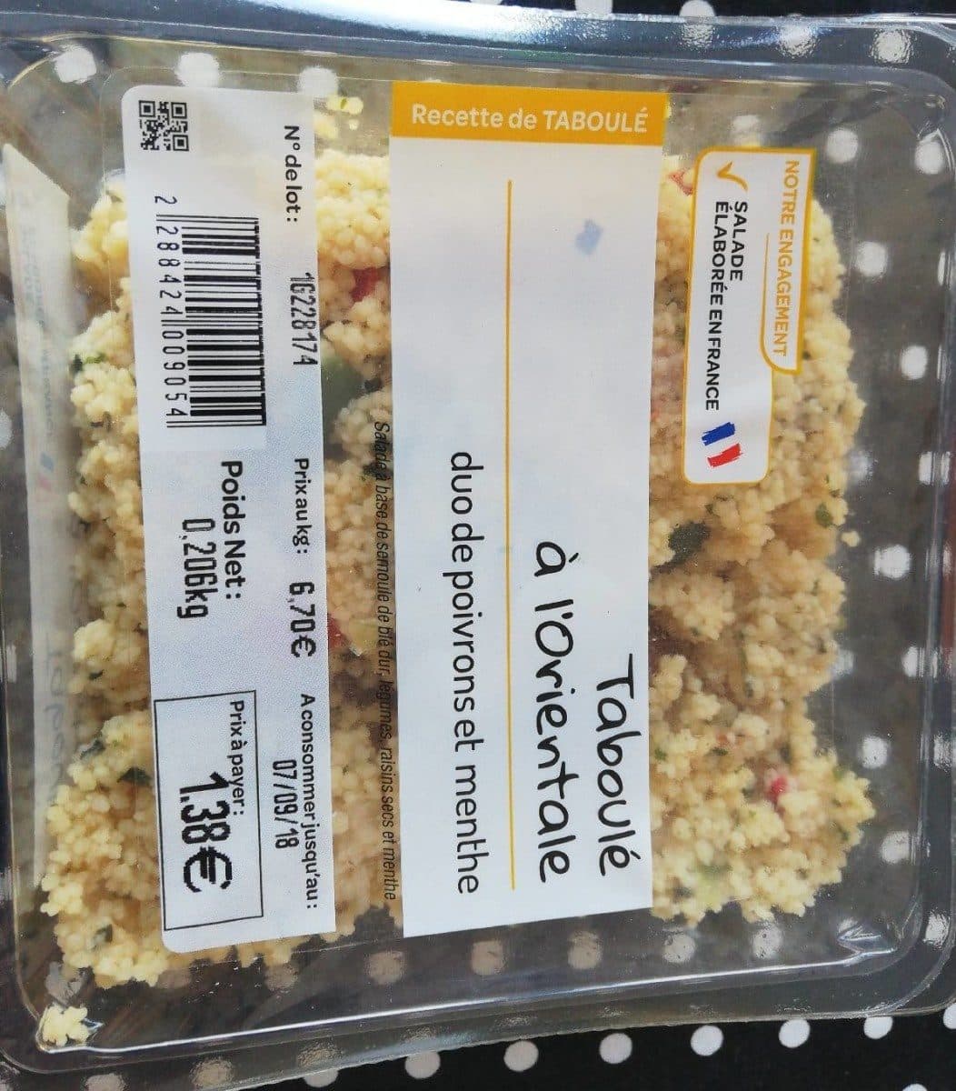 Open Food Facts Taboulé à l'orientale packshot