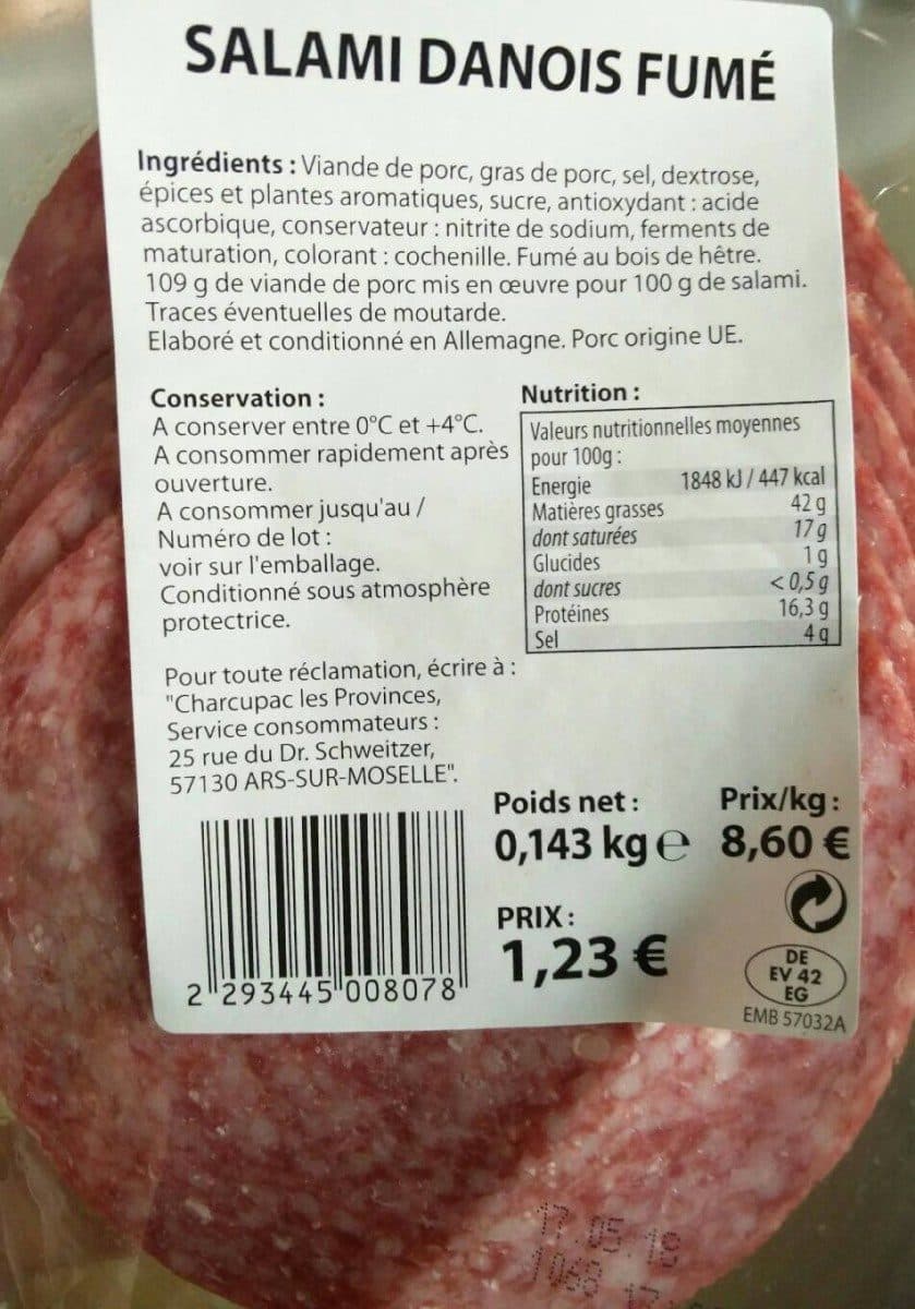 Open Food Facts Salami danois fumé packshot