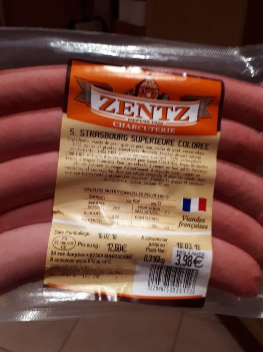 Open Food Facts Saucisse de Strasbourg packshot