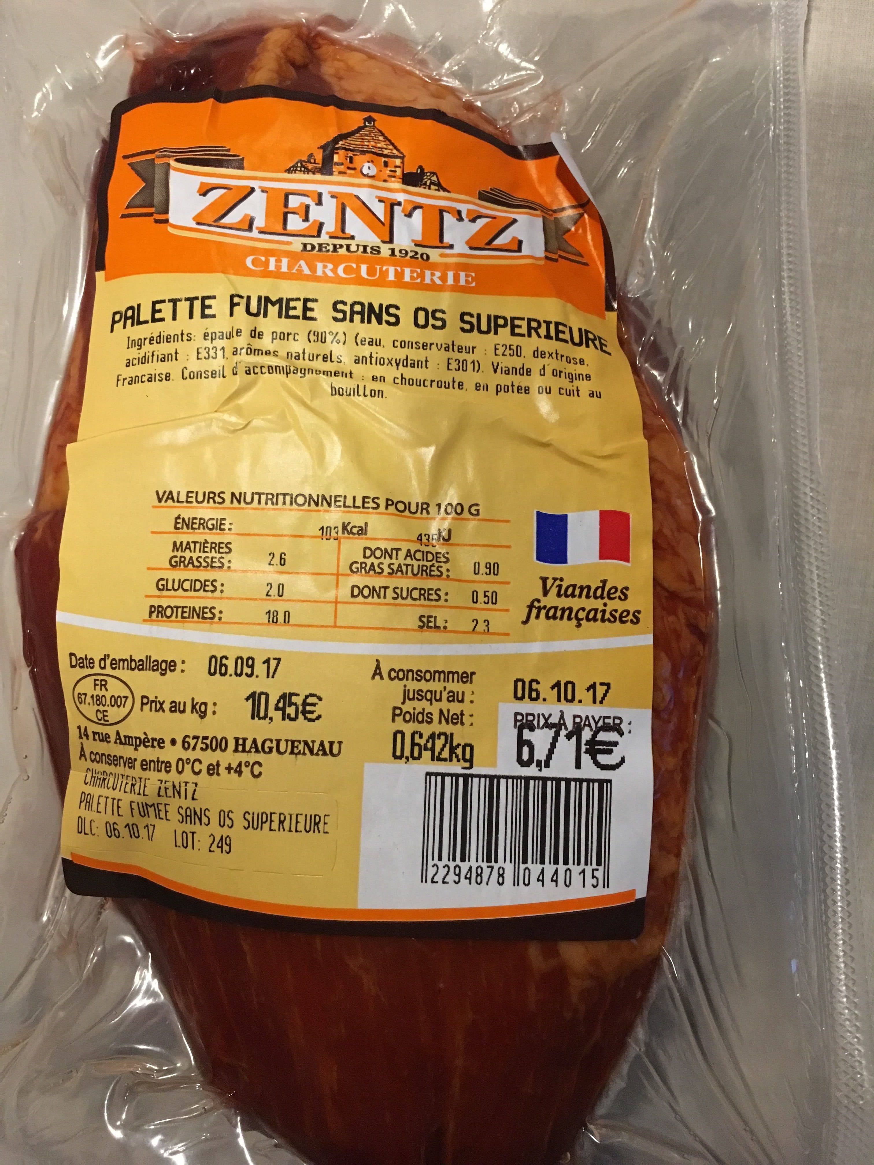 Open Food Facts Palette fumée sans os packshot