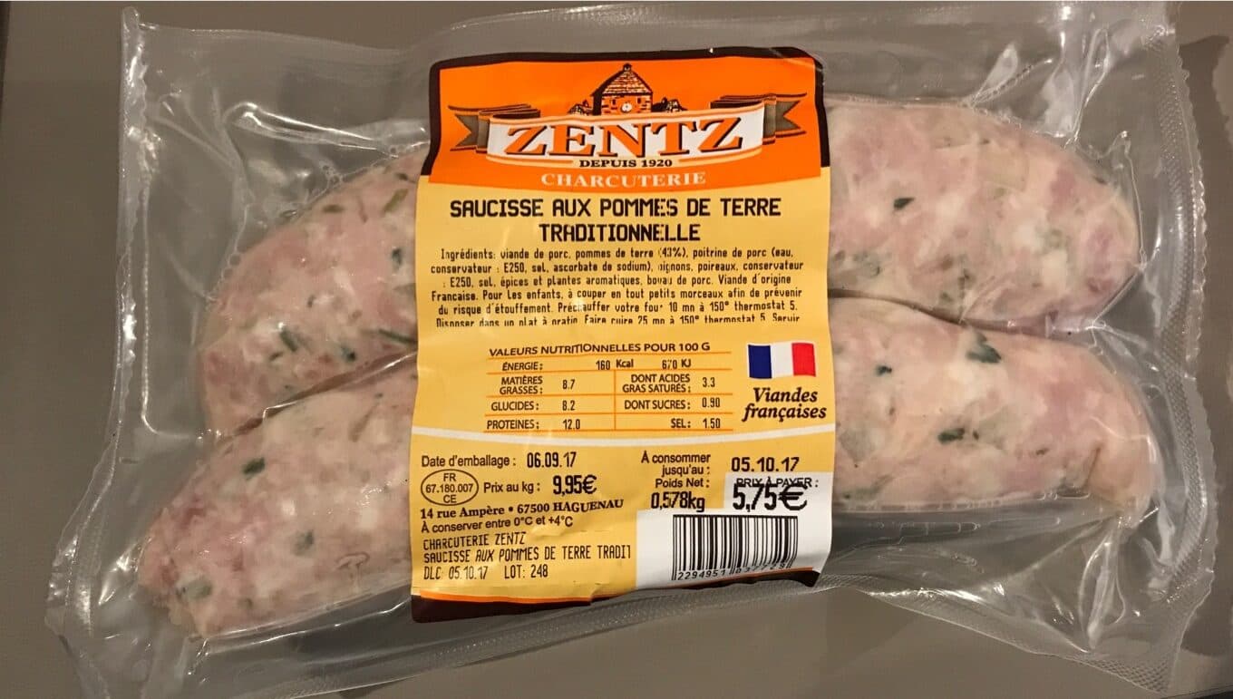 Zentz Saucisse aux pommes de terre traditionnelle packshot