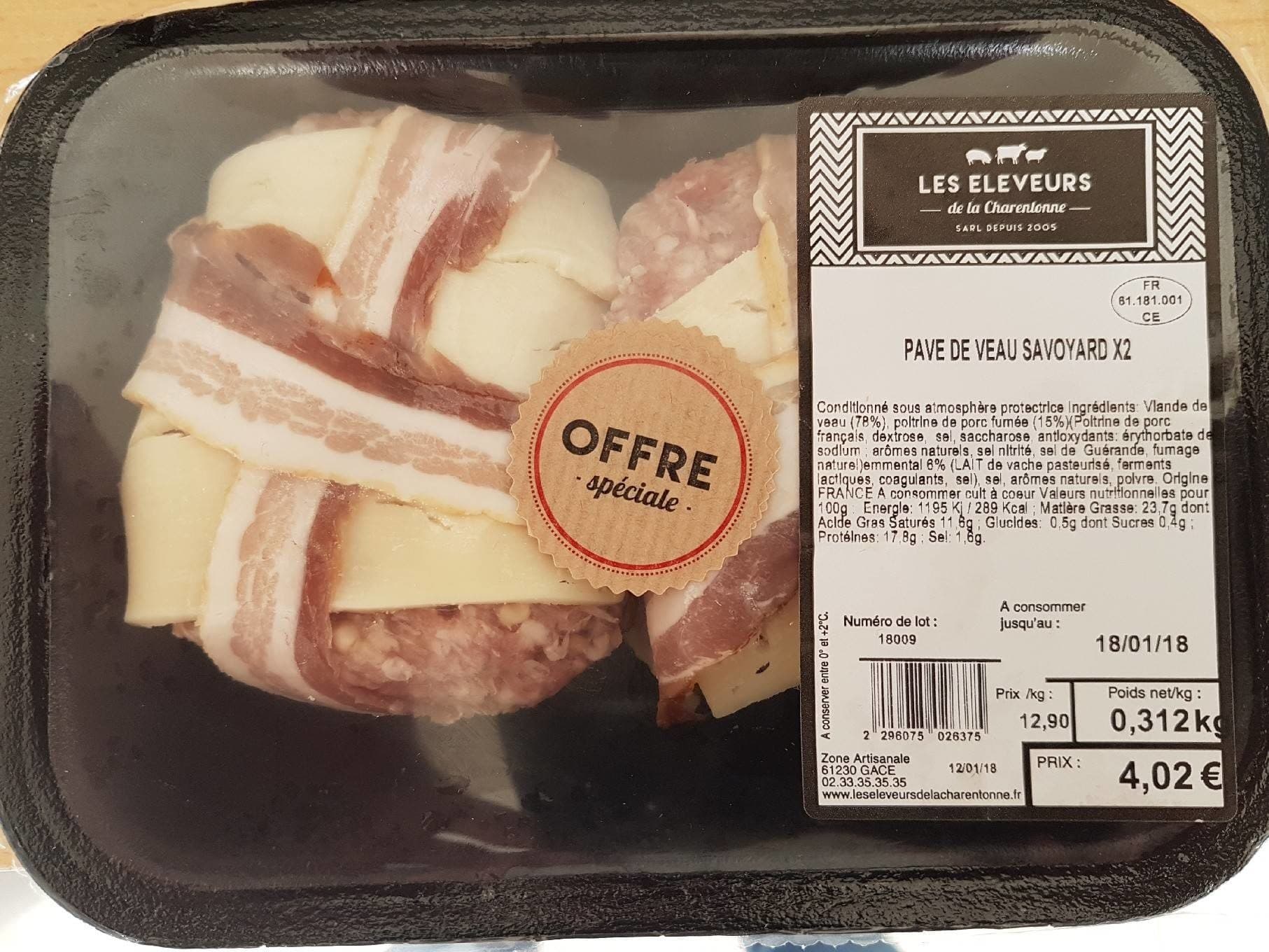 Les Éleveurs De La Charentonne Pavé de veau savoyard packshot