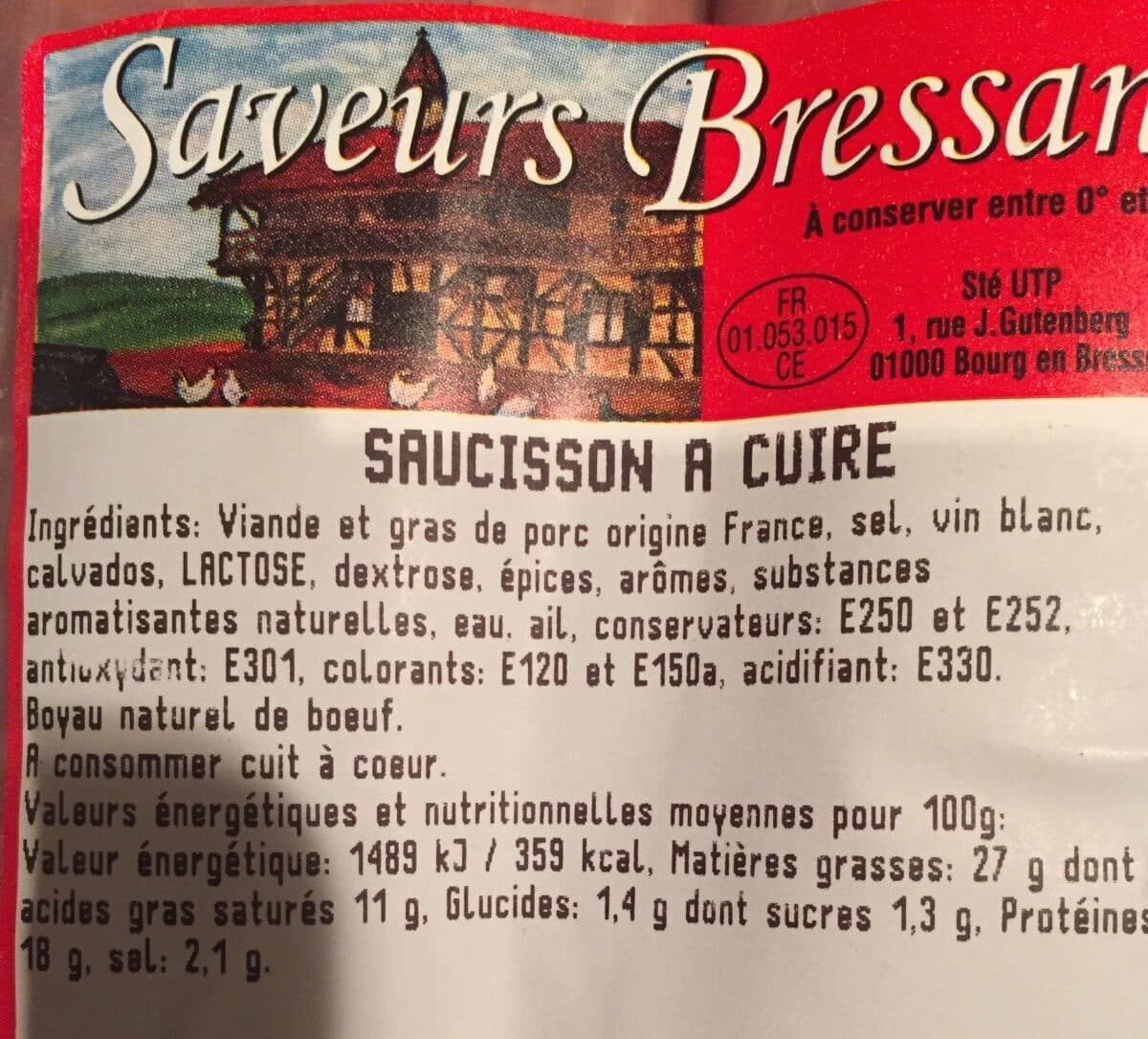 Open Food Facts Saucisson à cuire packshot