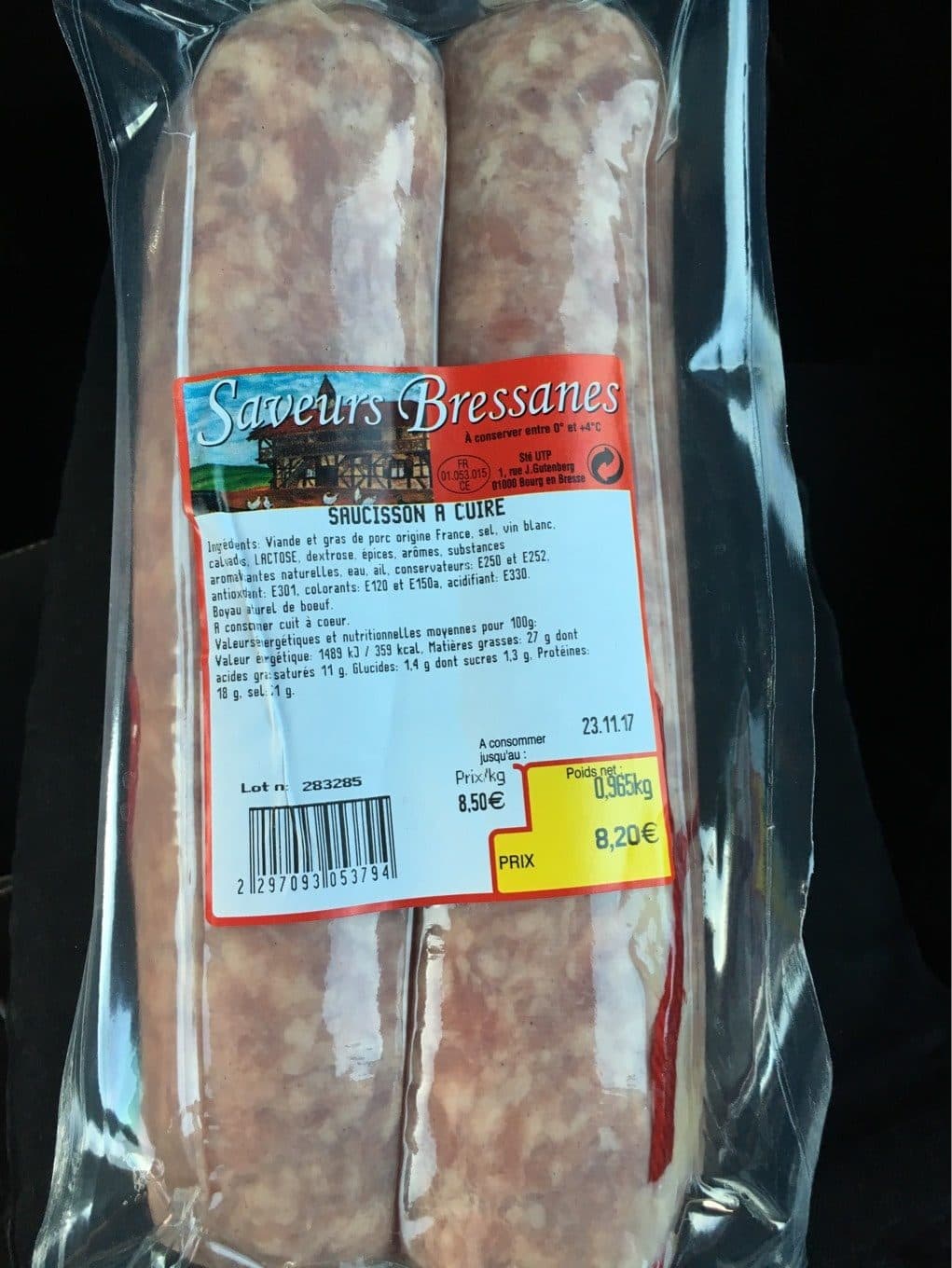 Saveurs Bressanes Saucisson à cuire packshot
