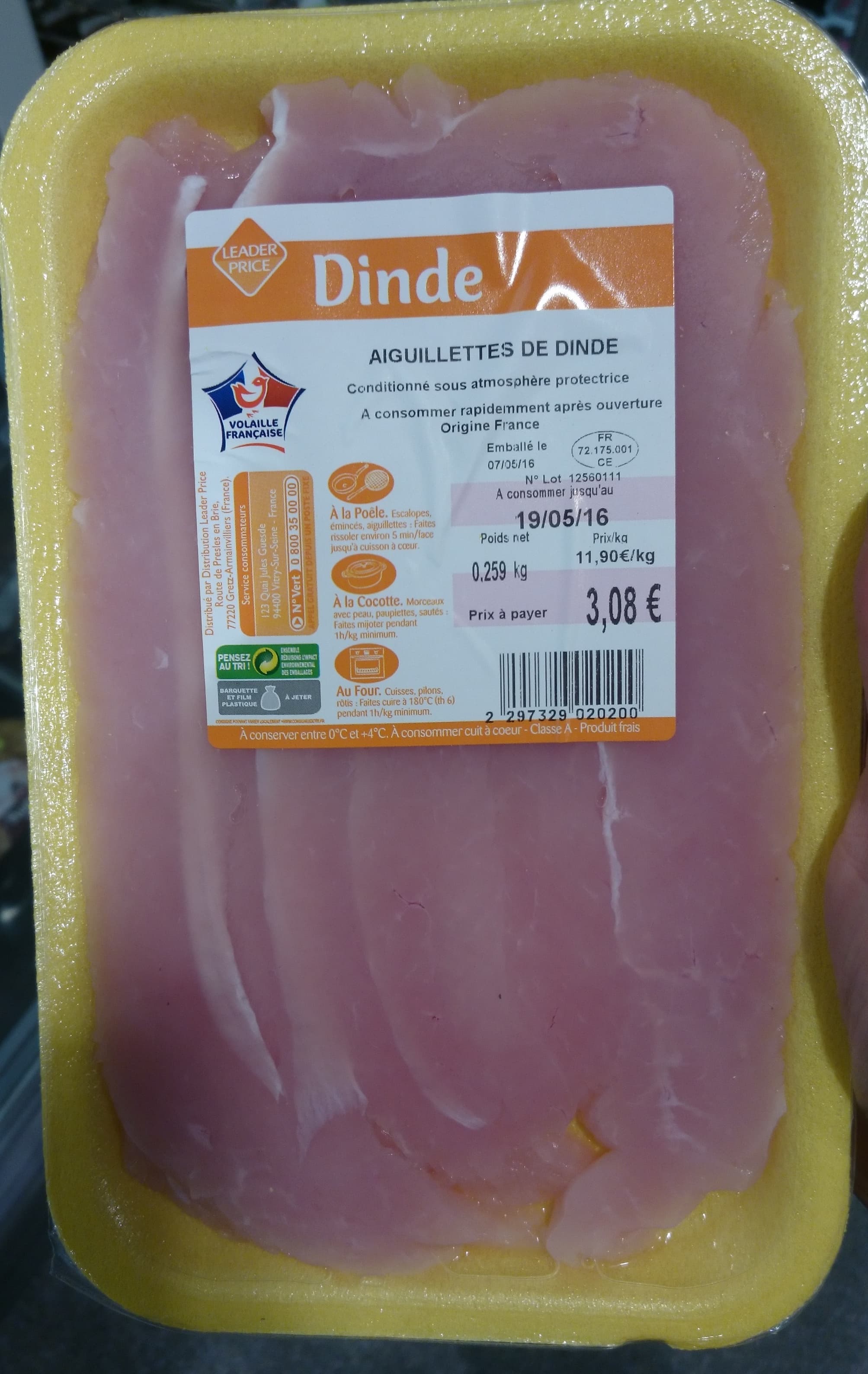 Leader Price Aiguillettes de Dinde packshot